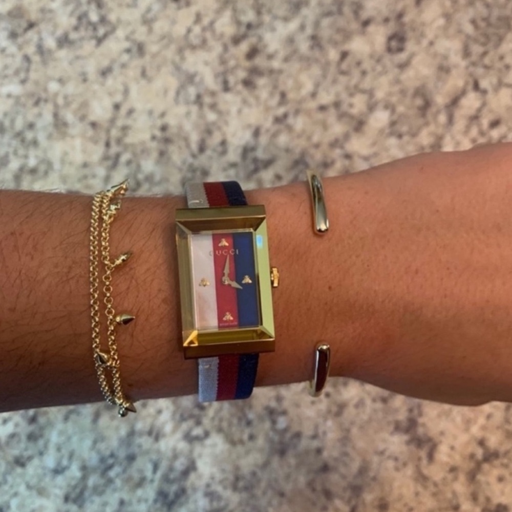 Gucci G- Frame Logo Red White Blue Watch YA147405